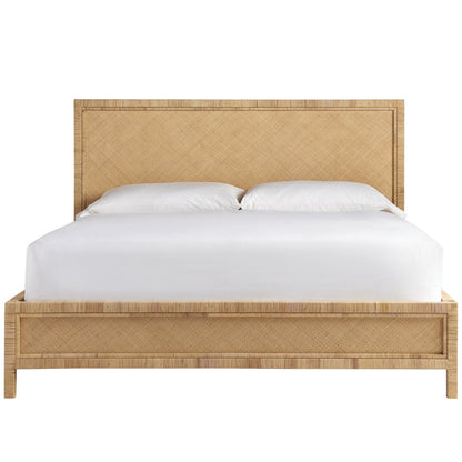 King Bed Frame – Wicker Platform Bed Frame King Size in Brown Finish