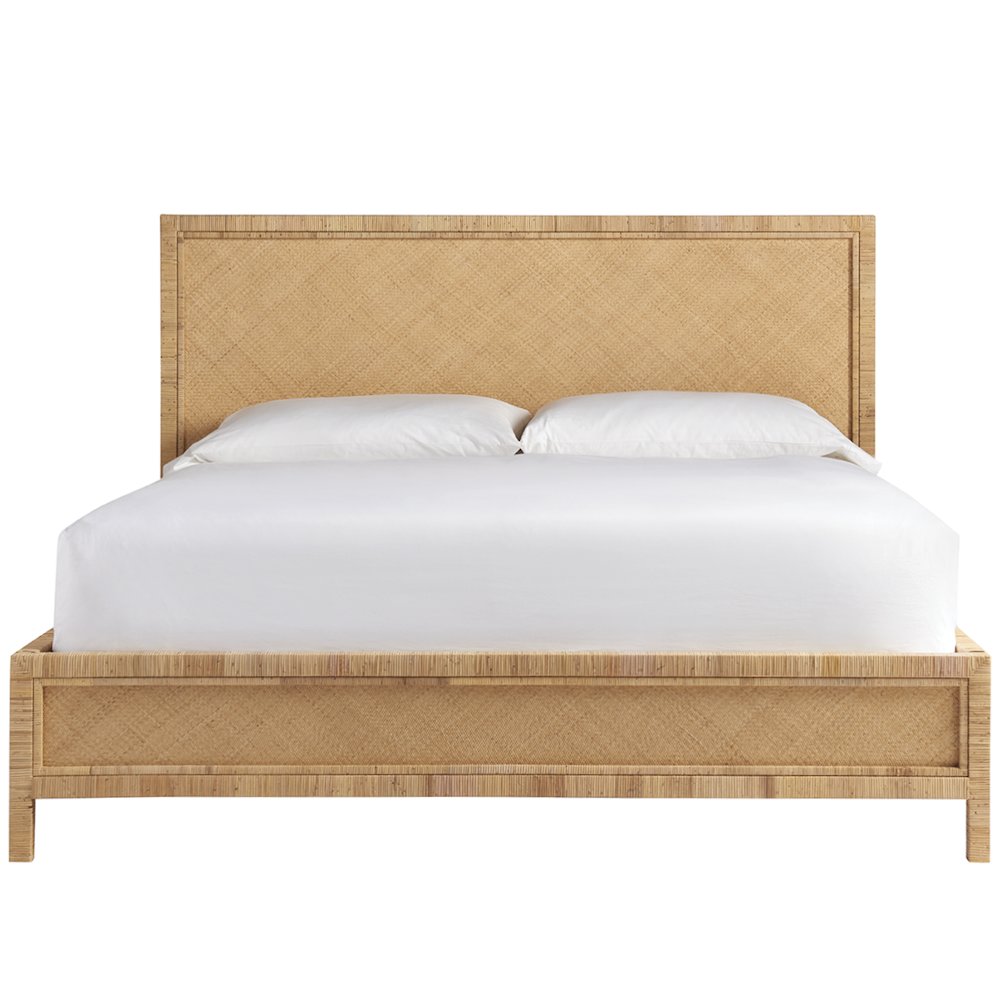 King Bed Frame – Wicker Platform Bed Frame King Size in Brown Finish