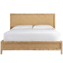 King Bed Frame – Wicker Platform Bed Frame King Size in Brown Finish