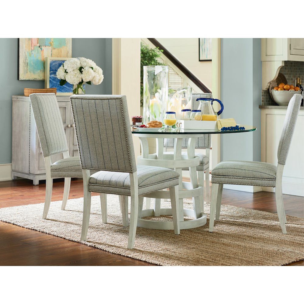 Round Glass Table 54" In Sandbar Color