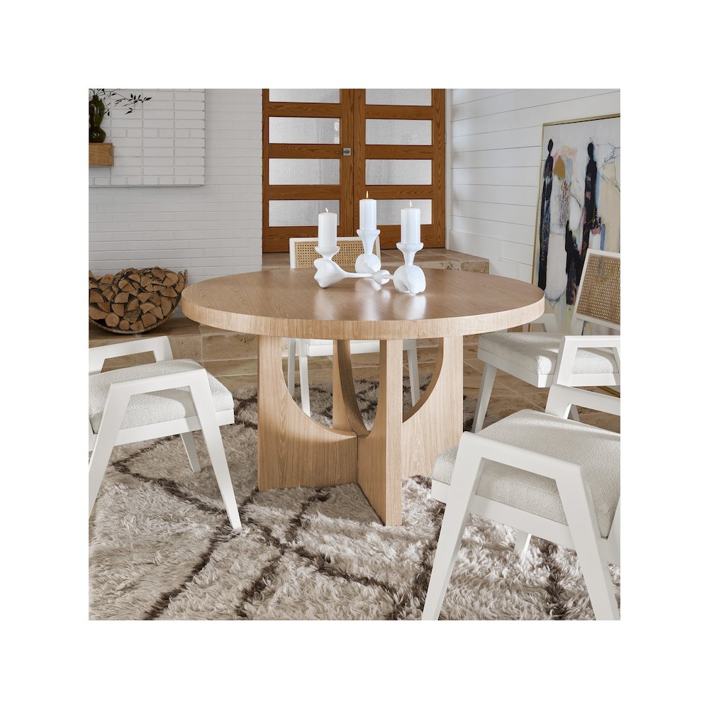 Callon Round Dining Table In Tech Oak Color