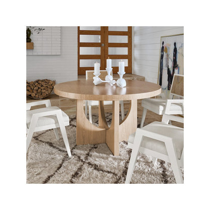 Callon Round Dining Table In Tech Oak Color