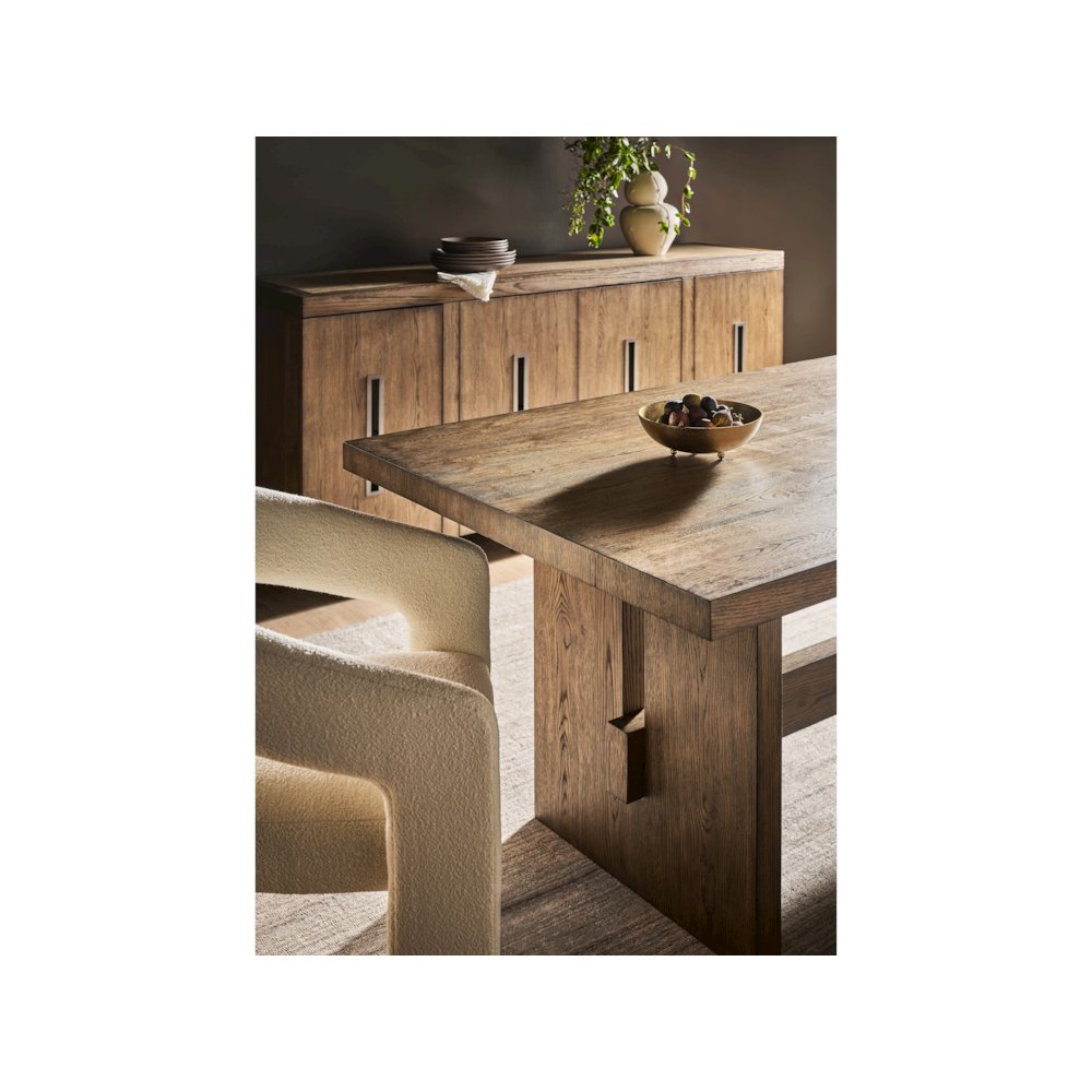 Eden Dining Table In Medium Brown Oak Color