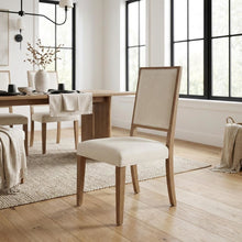 Sand Dune Color Upholstered Dining Chair Pair, Distressed Finish, Stylish Design