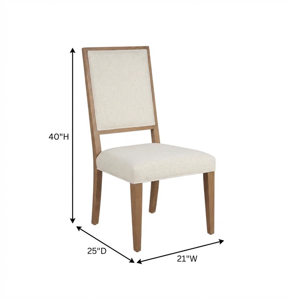 Sand Dune Color Upholstered Dining Chair Pair, Distressed Finish, Stylish Design