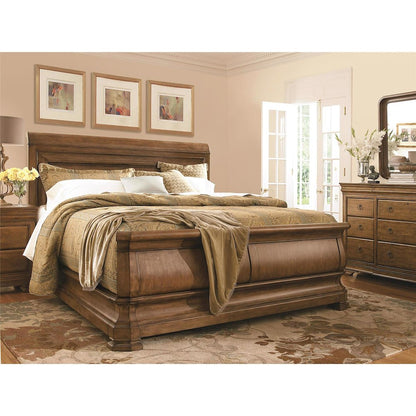 Louie P'S Sleigh Bed Complete Cal King 6/0 In Cognac Color