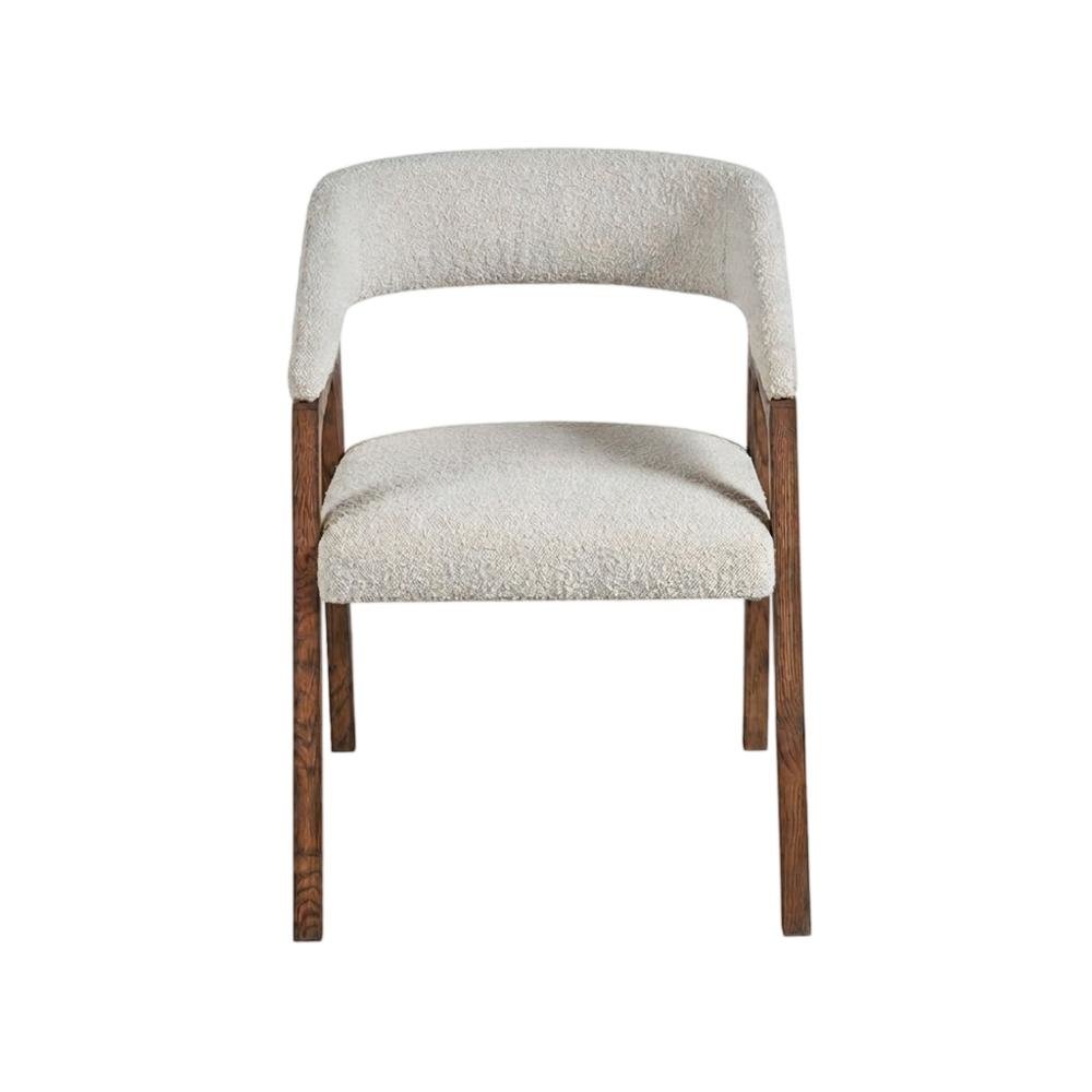 Aged Gray Finish Barrel Back Dining Chair with Modern Style