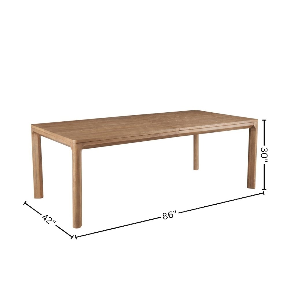 Wood Extendable Dining Table with Narrow Profile and Leaf Extension
