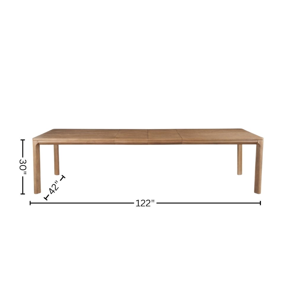 Wood Extendable Dining Table with Narrow Profile and Leaf Extension