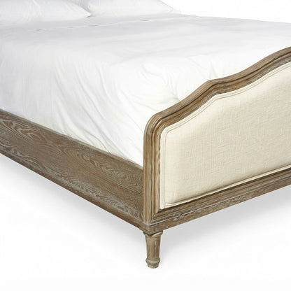 Viscose-Upholstered Queen Platform Bed, Headboard and Footboard, Studio