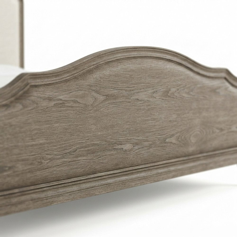 Viscose-Upholstered Queen Platform Bed, Headboard and Footboard, Studio