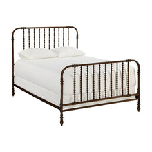 Guest Room Metal Platform Bed with Curved Corners and Distressed Finish