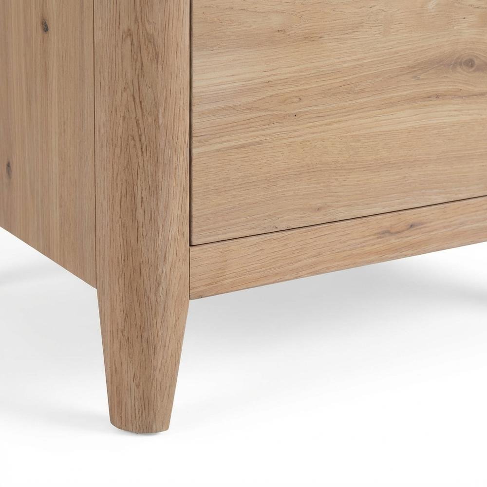 Oak Finish Nightstand with Modern Style and Durable Construction