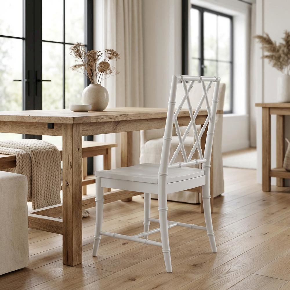 Distressed Finish X-Back Dining Chairs, Set of 2 for Elegant Dining Room