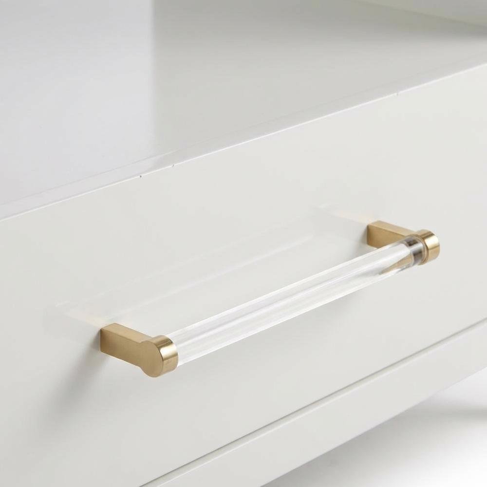 Alabaster Nightstand with Distressed Finish and Elegant Style