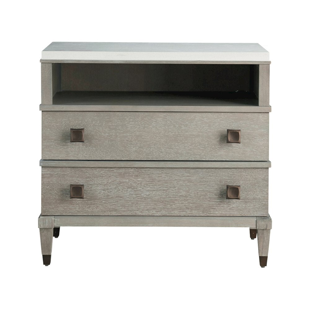 Two Drawer Nightstand In Smoke On The Water Color