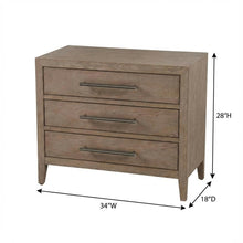 Gray Oak Finish Nightstand with Modern Design and Distressed Accents
