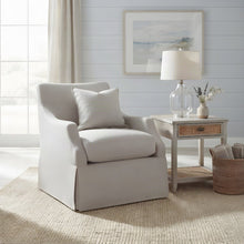 Polyester-Upholstered Swivel Rocker Glider Accent Chair with Kidney Pillow