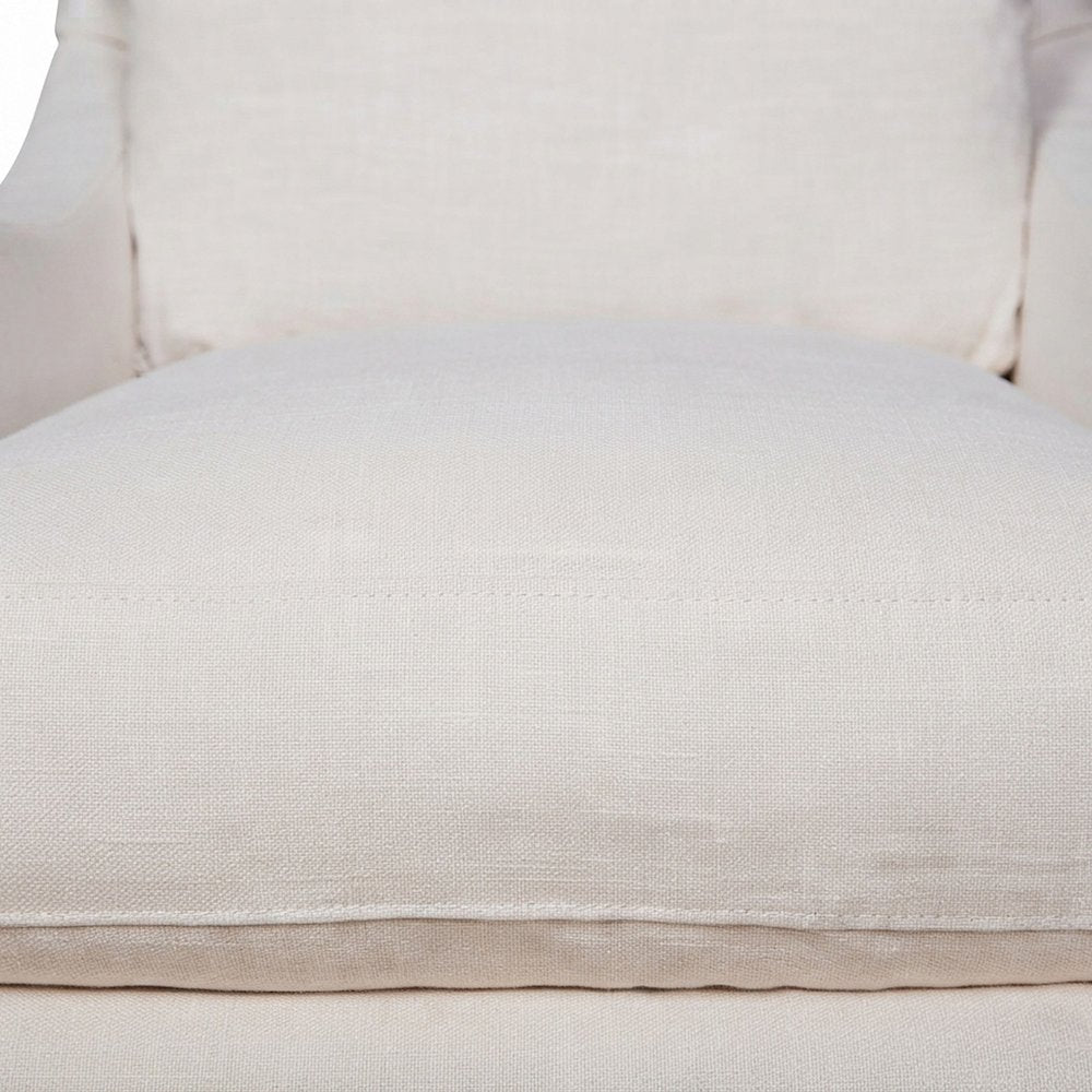 Polyester-Upholstered Swivel Rocker Glider Accent Chair with Kidney Pillow