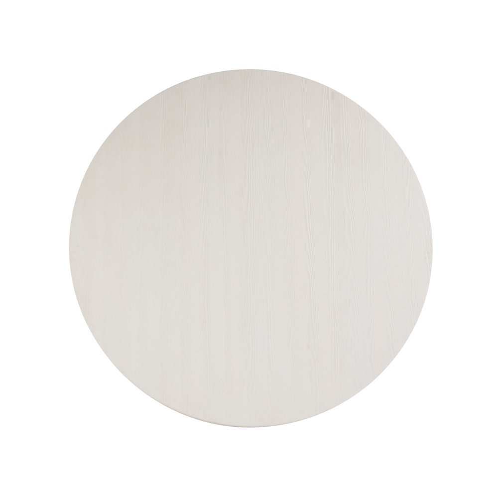 White Round Dining Table with Leaf Extension and Leveling Support