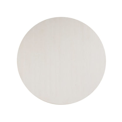 White Round Dining Table with Leaf Extension and Leveling Support