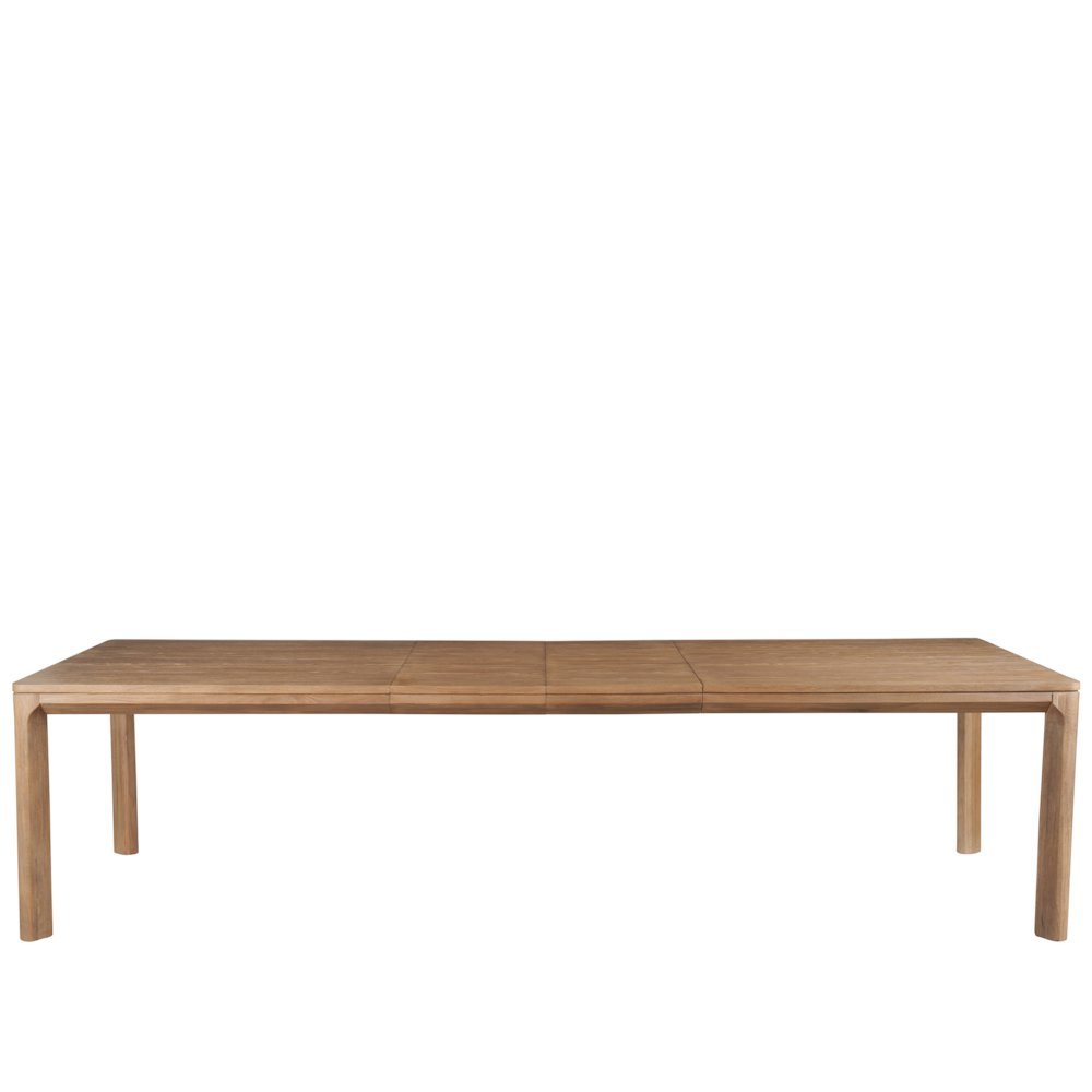 Wood Extendable Dining Table with Narrow Profile and Leaf Extension