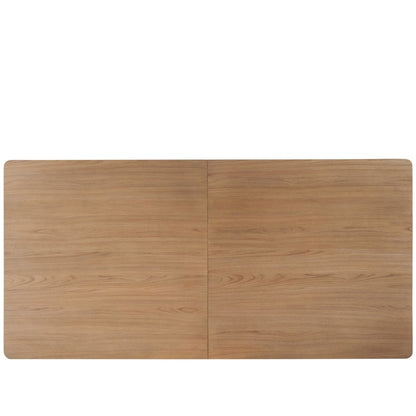 Wood Extendable Dining Table with Narrow Profile and Leaf Extension