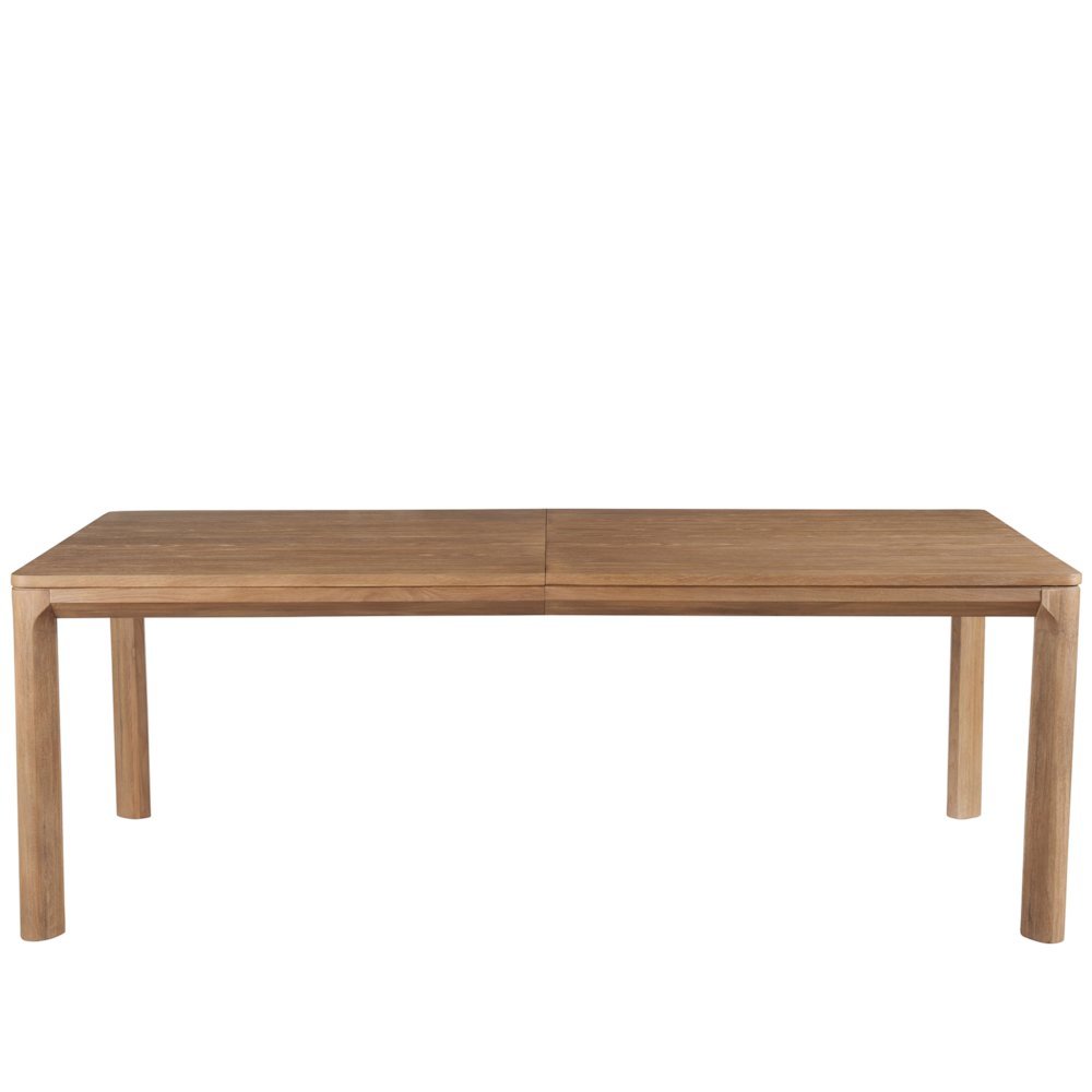 Wood Extendable Dining Table with Narrow Profile and Leaf Extension