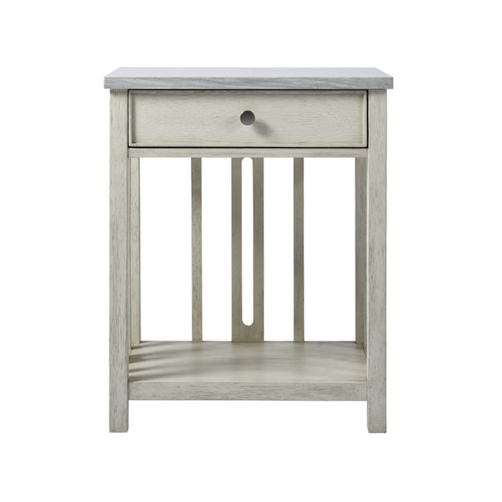 Bedside Table With Stone Top In Sandbar Color