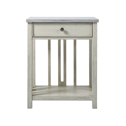 Bedside Table With Stone Top In Sandbar Color
