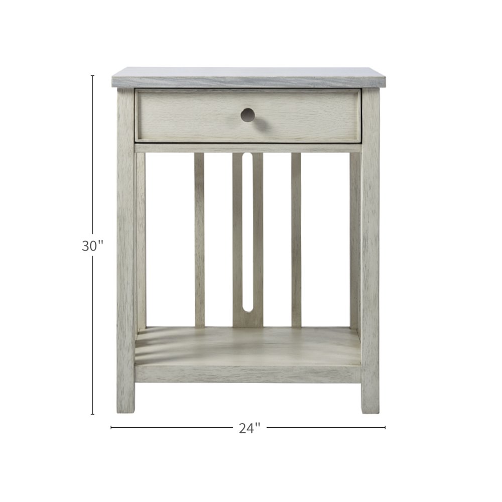 Bedside Table With Stone Top In Sandbar Color