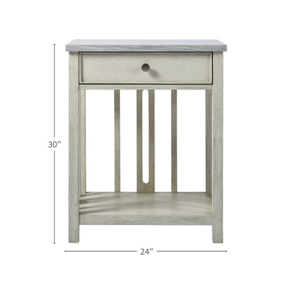 Bedside Table With Stone Top In Sandbar Color
