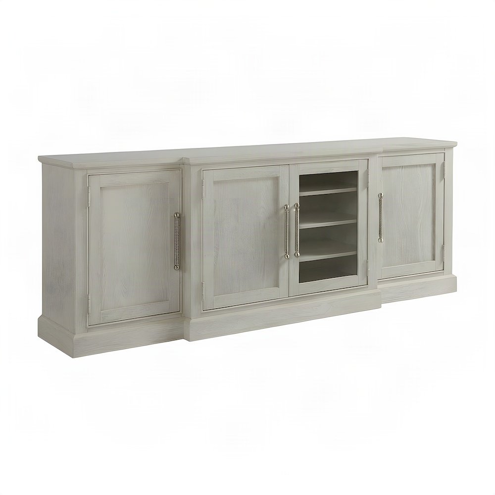 Veneer Entertainment Console TV Stand with Adjustable Shelves, Sandbar