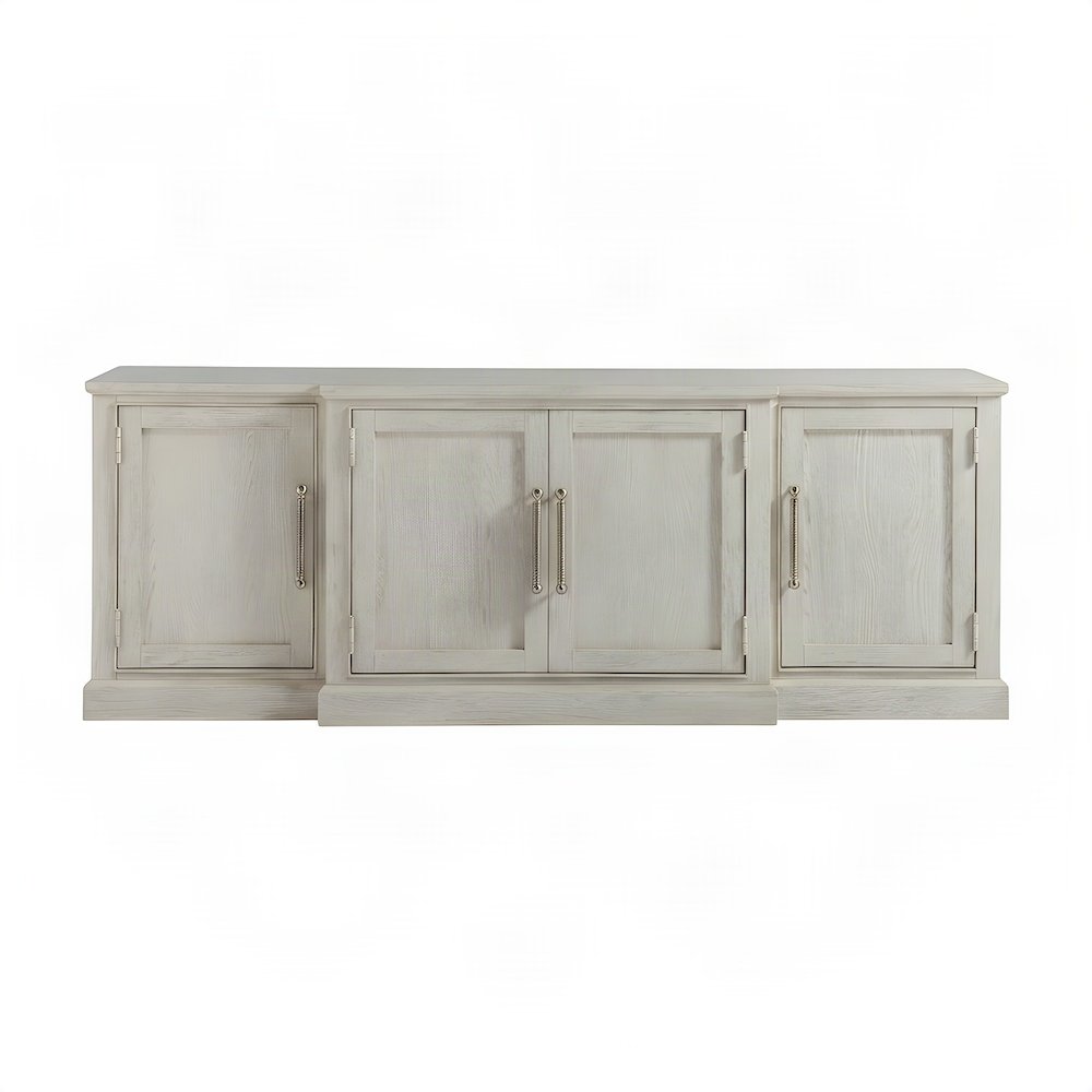 Veneer Entertainment Console TV Stand with Adjustable Shelves, Sandbar