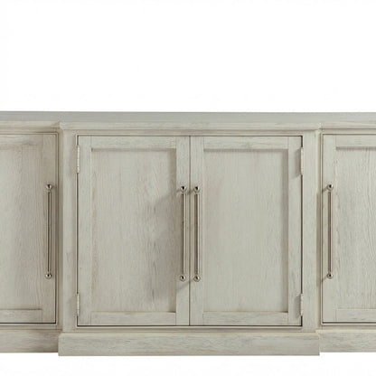 Veneer Entertainment Console TV Stand with Adjustable Shelves, Sandbar