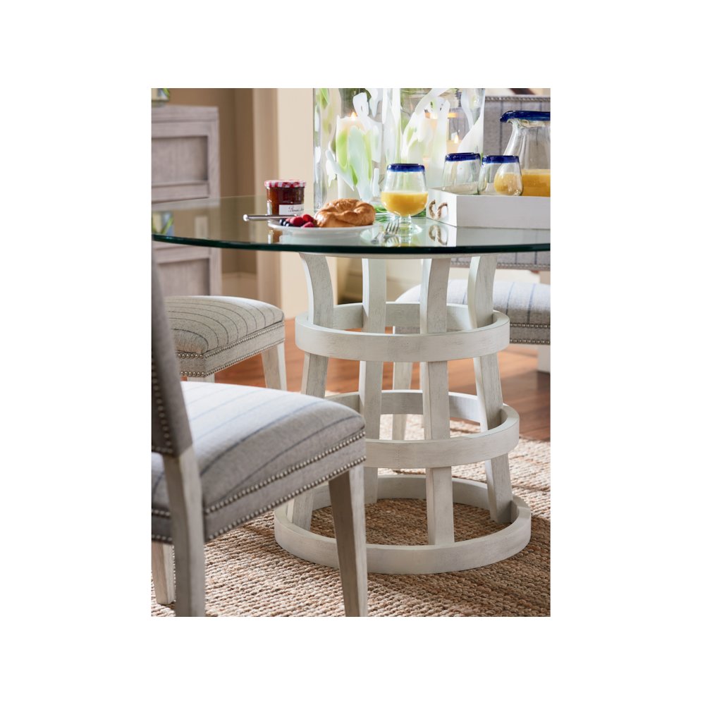 Round Glass Table 54" In Sandbar Color