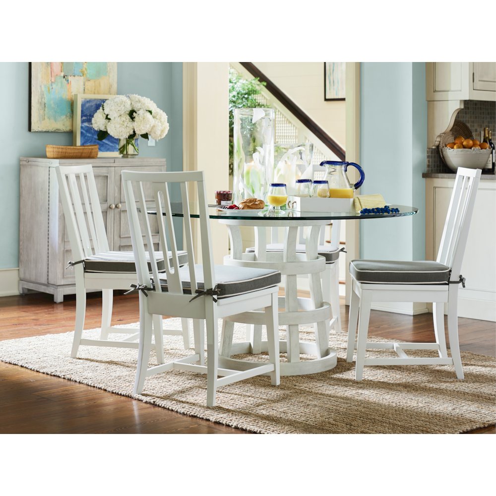 Round Glass Table 54" In Sandbar Color