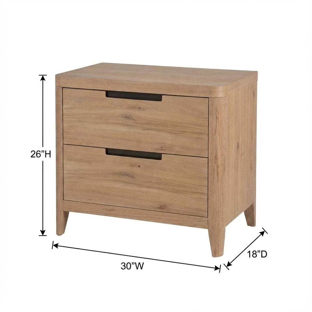 Oak Finish Nightstand with Modern Style and Durable Construction