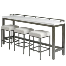 White Console Table with Stools for Bar Seating and Living Room Use