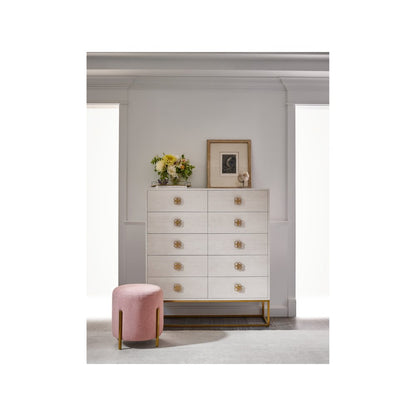 Peony Drawer Chest In Alabaster Color