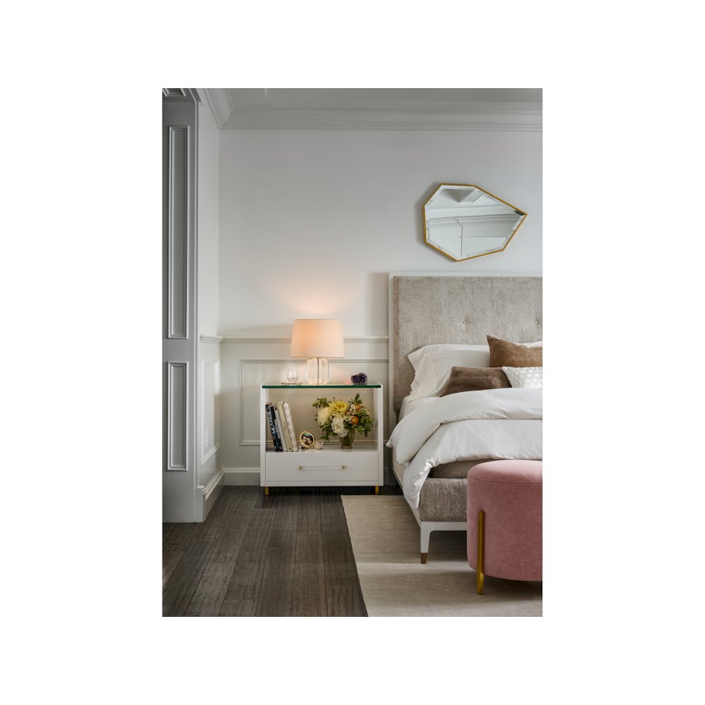 Peony Nightstand In Alabaster Color