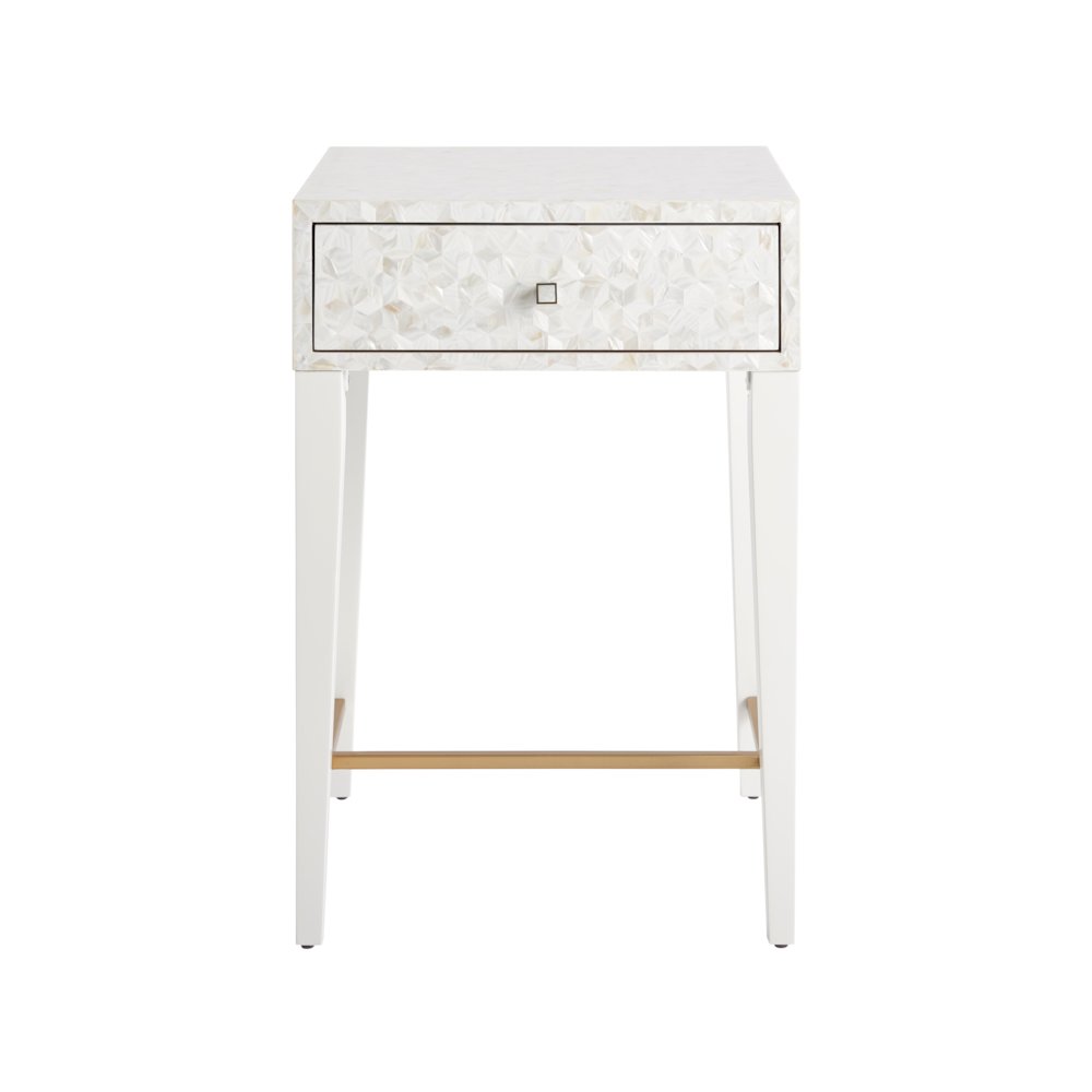 Love Joy Bliss Bedside Table In White Lacquer Color