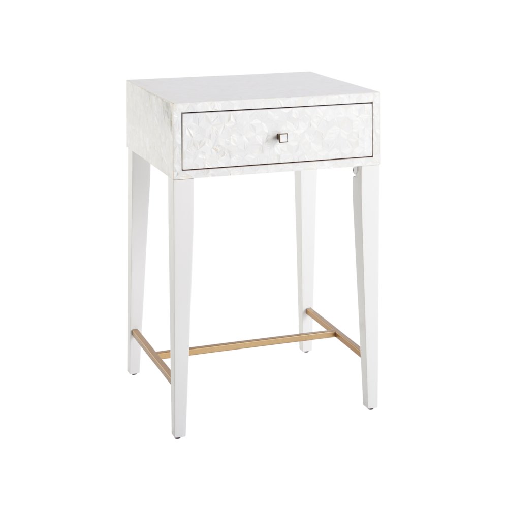 Love Joy Bliss Bedside Table In White Lacquer Color