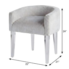 Rayon-Upholstered Vanity Chair with Acrylic Legs for Bedroom or Dressing Table