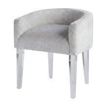 Rayon-Upholstered Vanity Chair with Acrylic Legs for Bedroom or Dressing Table