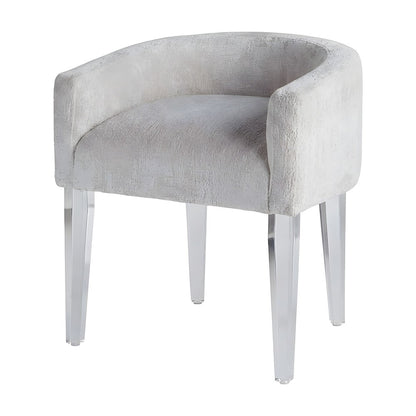 Rayon-Upholstered Vanity Chair with Acrylic Legs for Bedroom or Dressing Table