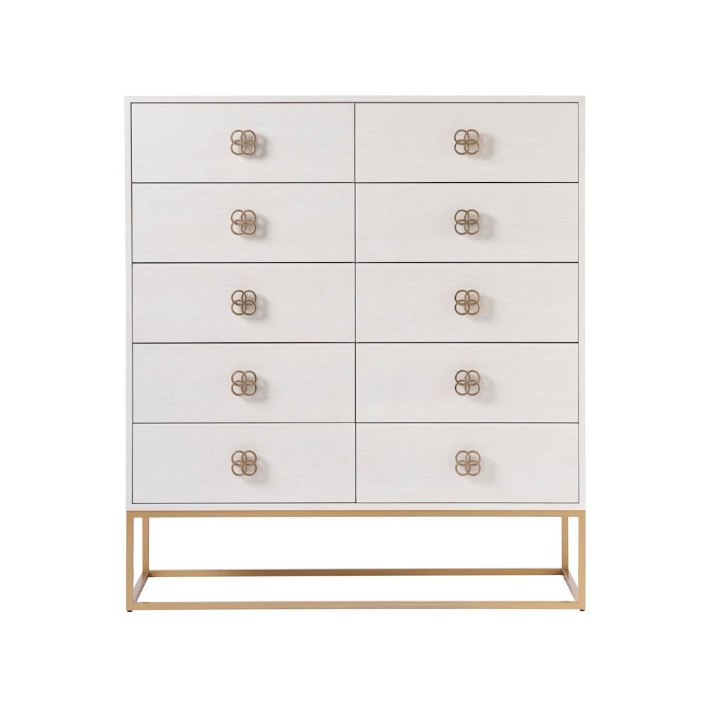 Peony Drawer Chest In Alabaster Color