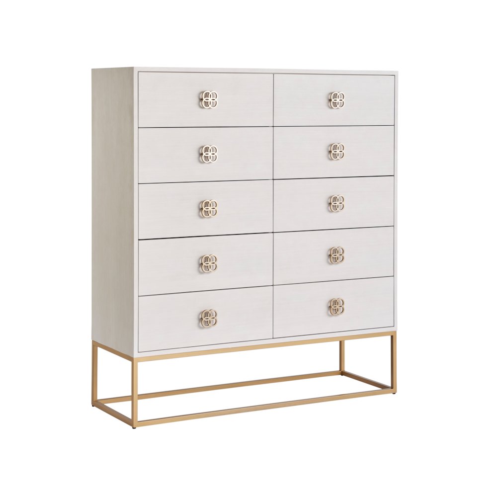 Peony Drawer Chest In Alabaster Color