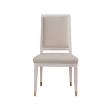 Set of 2 White Upholstered Dining Chairs with Alabaster Wood Frame