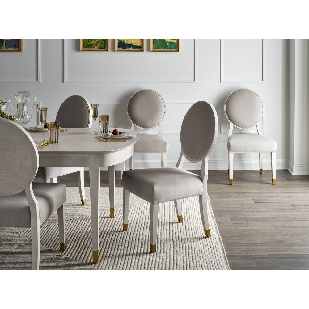 Love Joy Bliss Oval Back Side Chair (Set Of 2) In White Lacquer Color